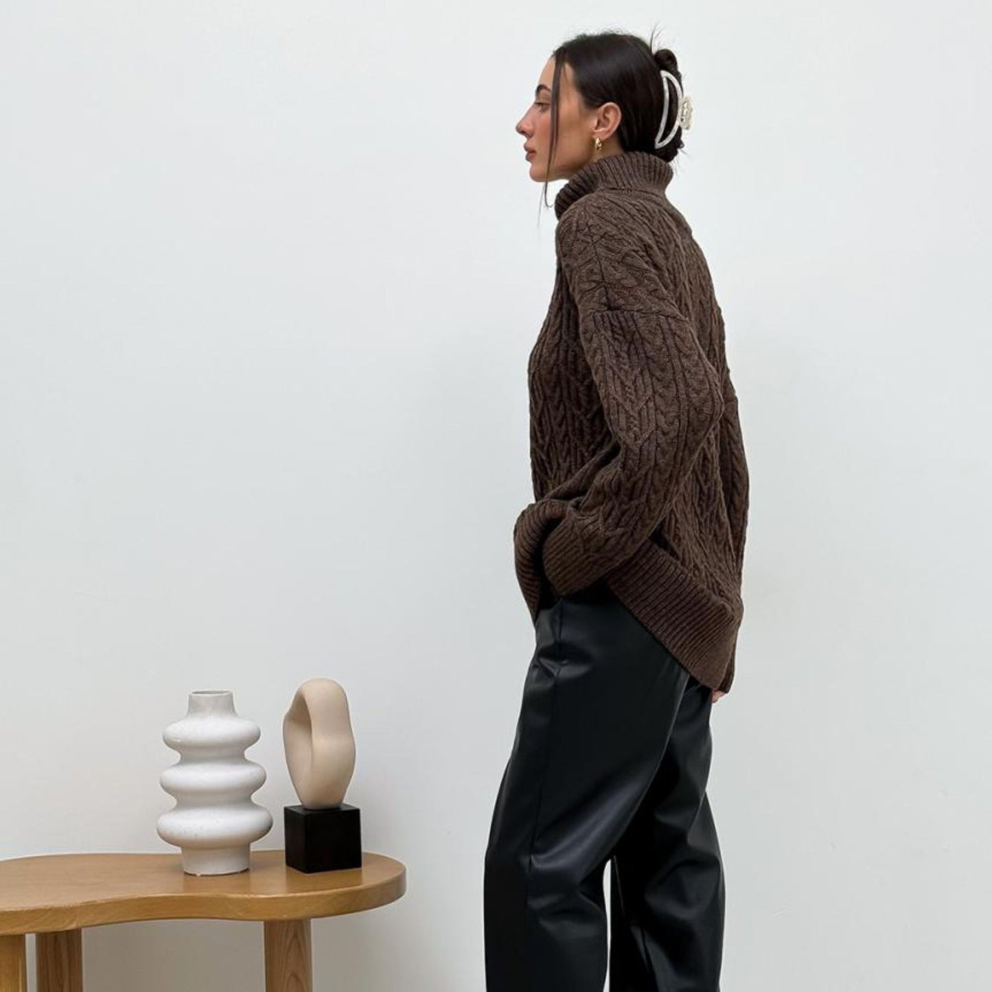 Brown Knitted Sweater - Olivia