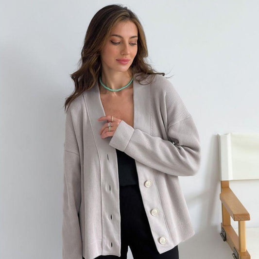 Silver Knitted Cardigan – Vittoria