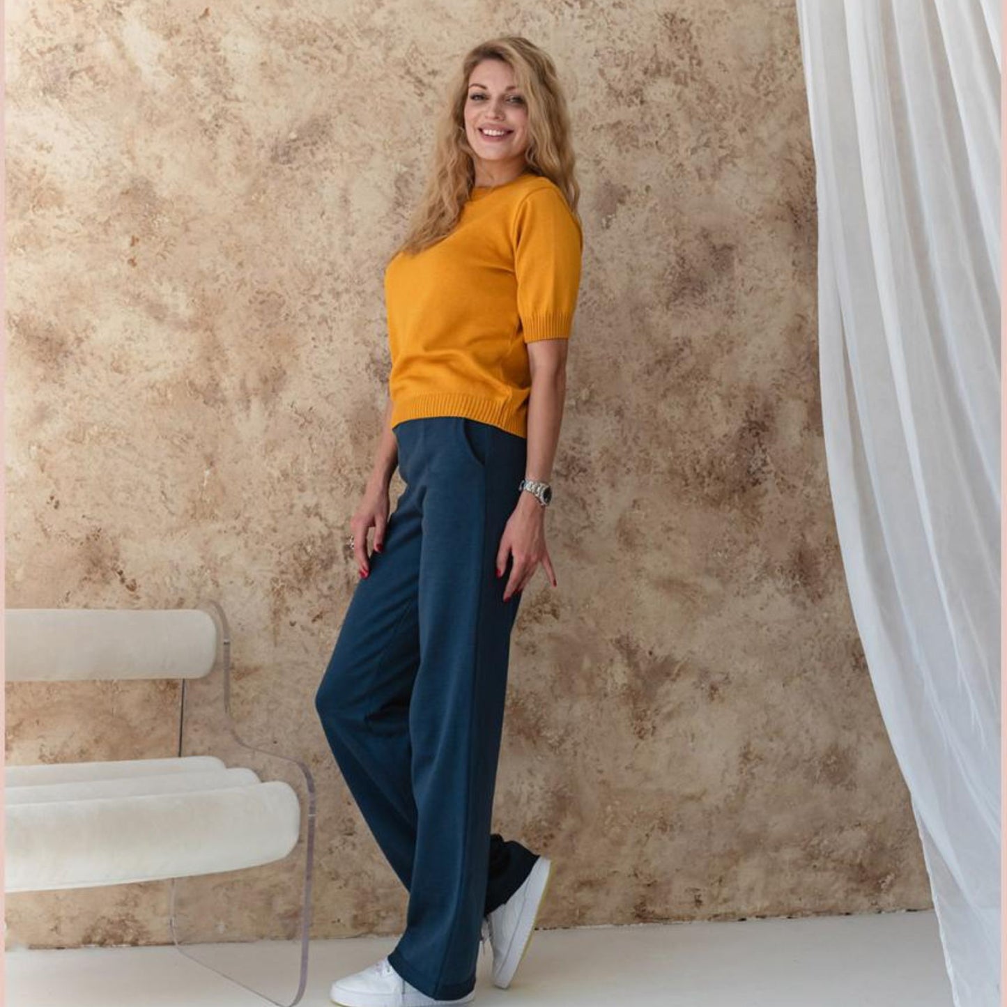 Handmade Yellow  Knitted T-Shirt