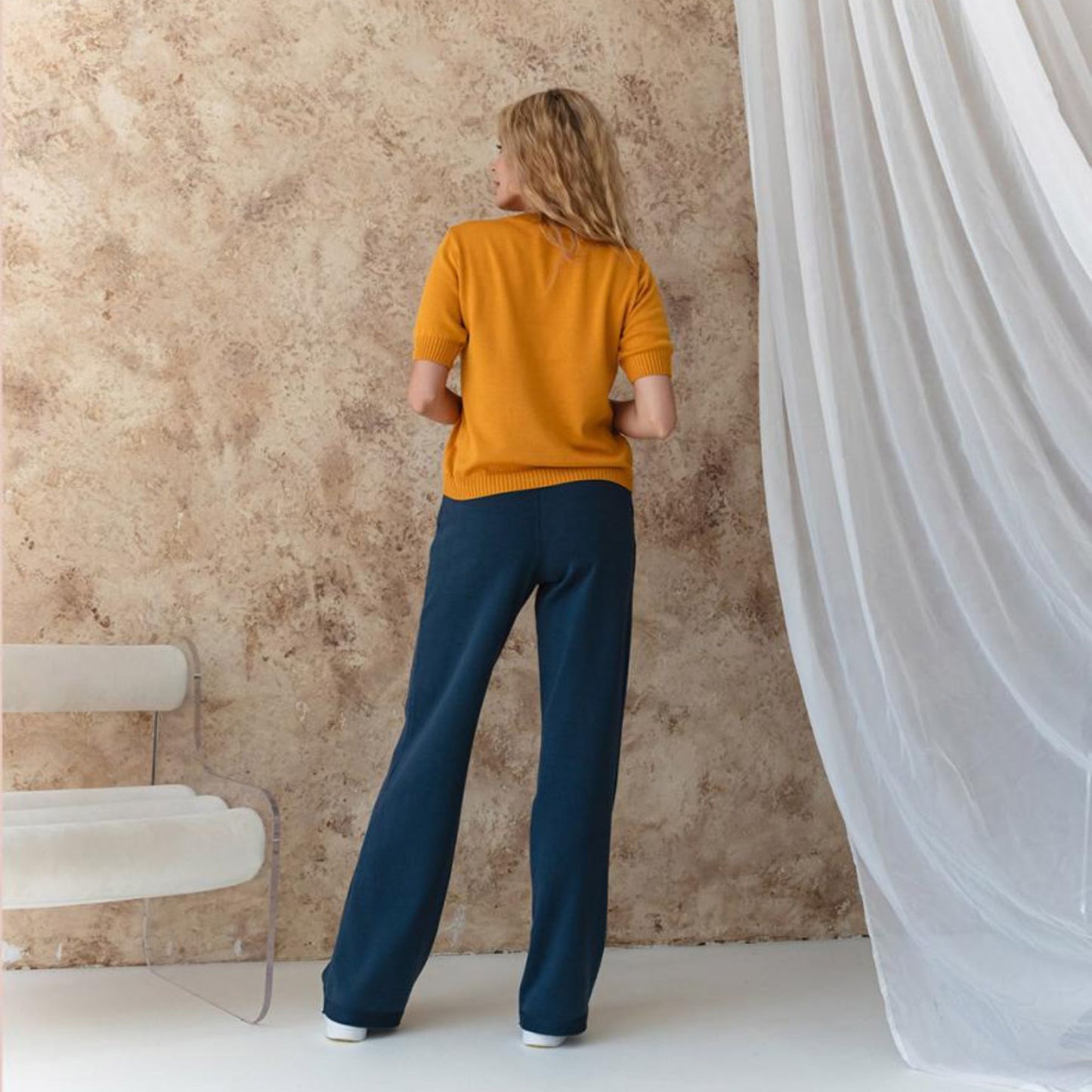 Handmade Yellow  Knitted T-Shirt