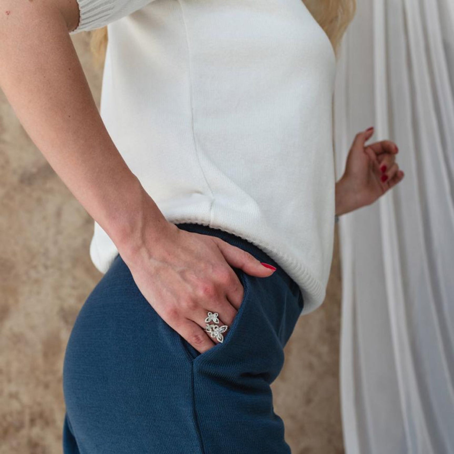 Handmade White Knitted T-Shirt