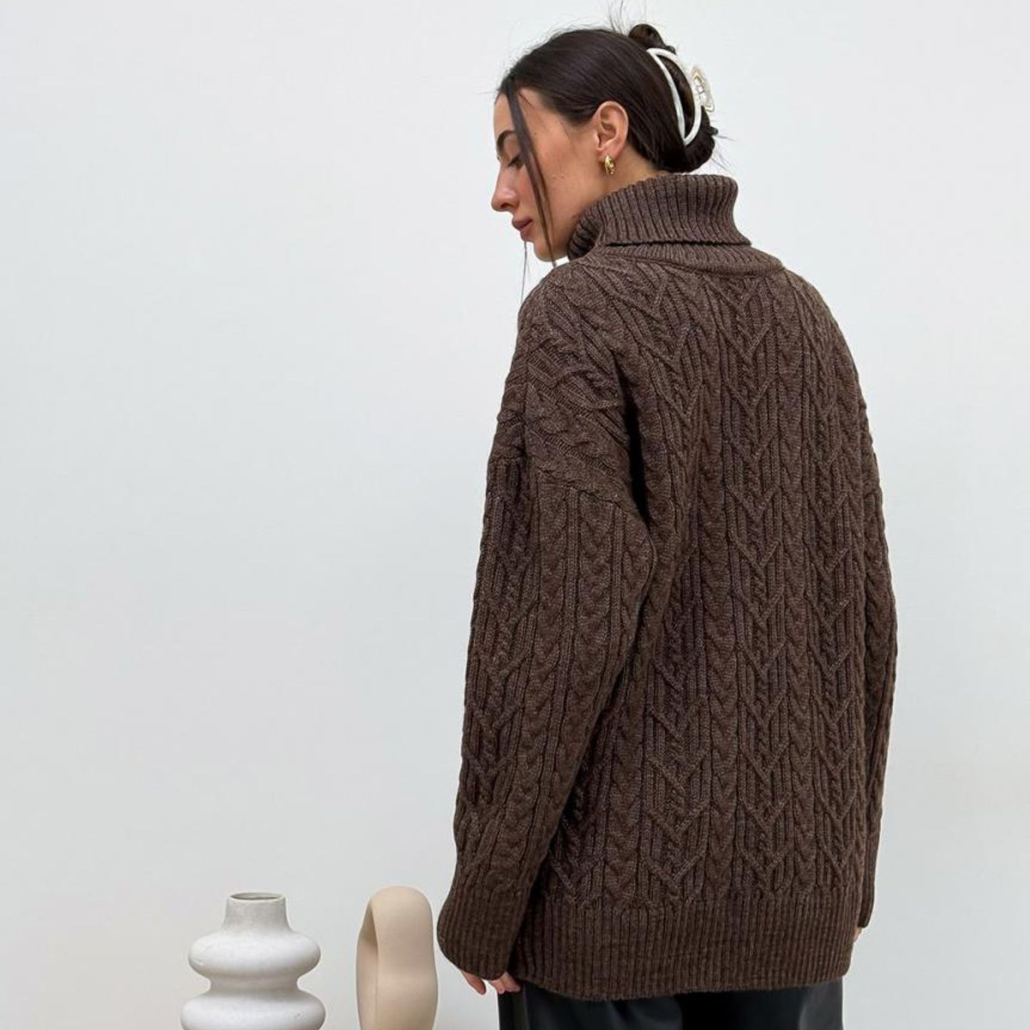 Brown Knitted Sweater - Olivia