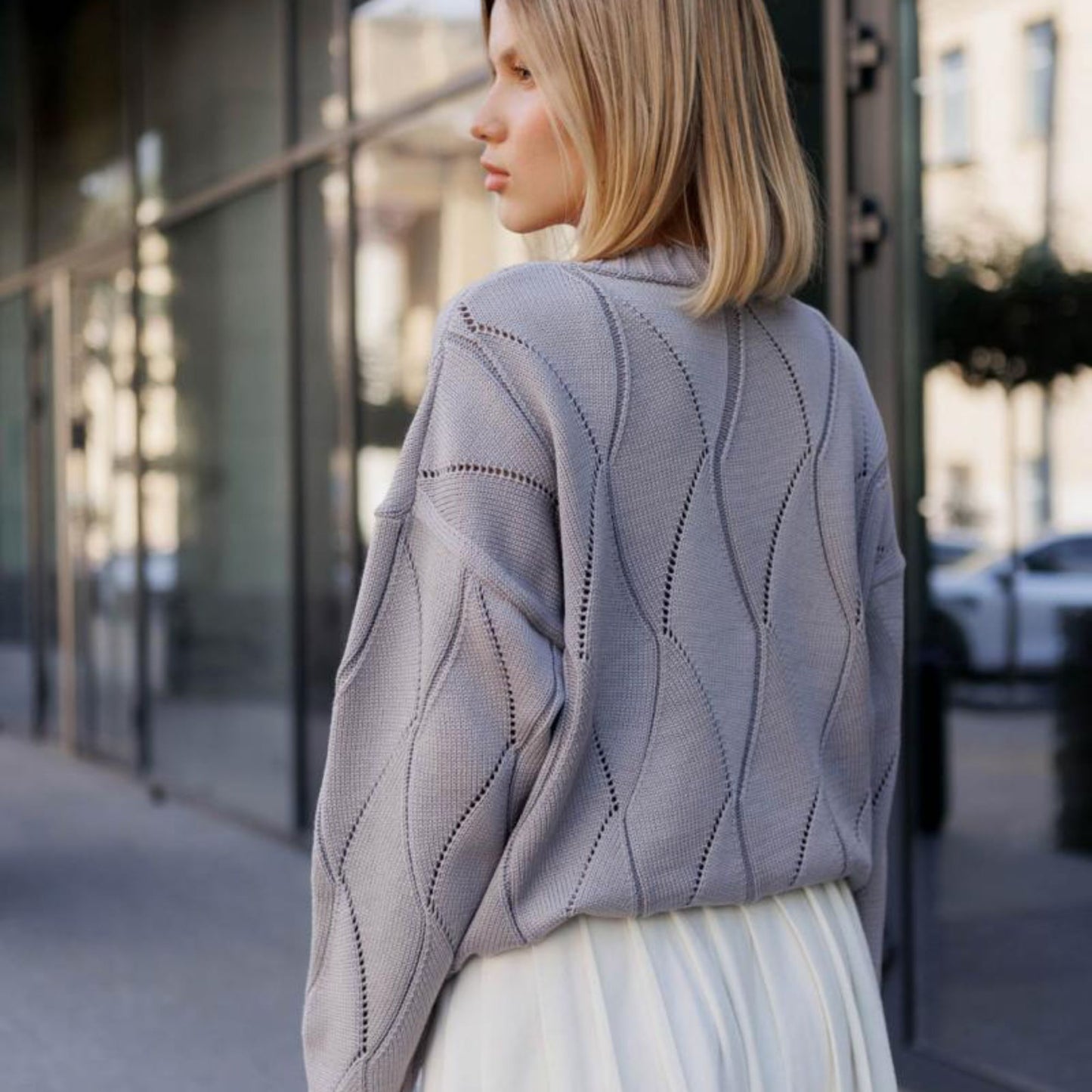 Gray Knitted Cardigan – Grace