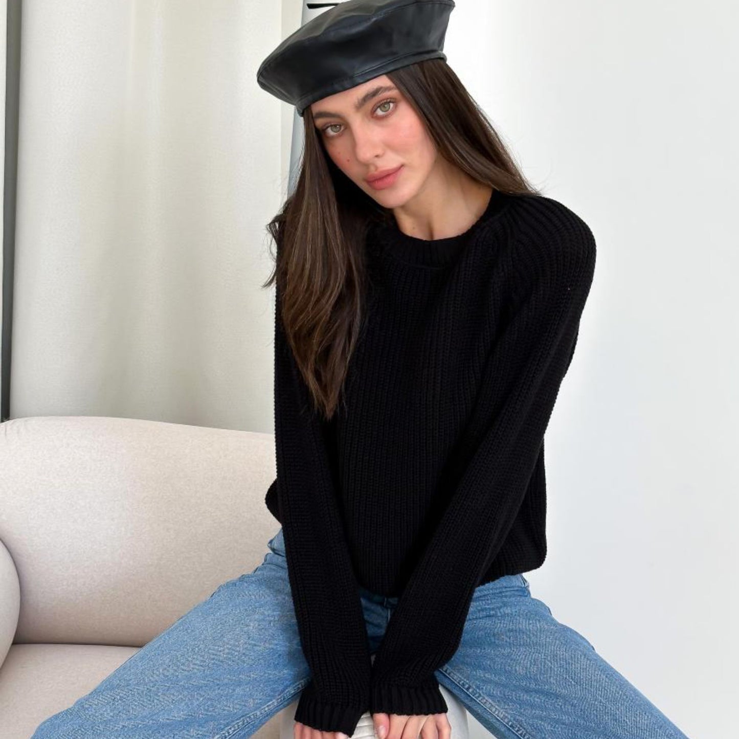 Black Knitted Sweater