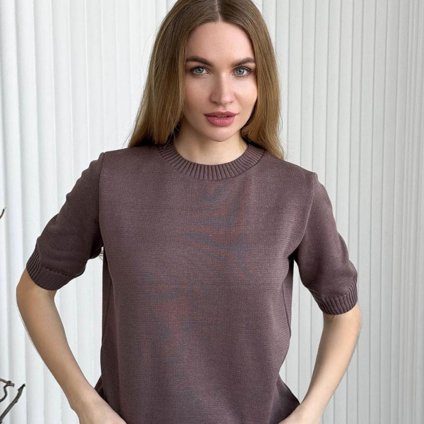 Handmade Brown Knitted T-Shirt