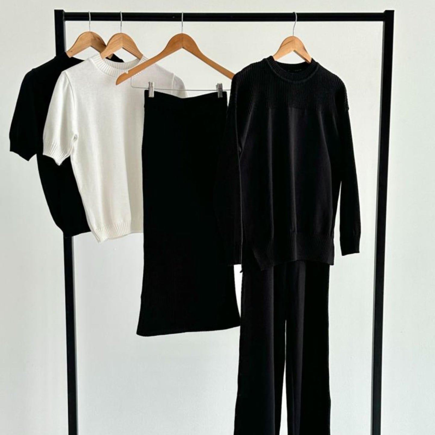 Handmade Black Knitted T-Shirt