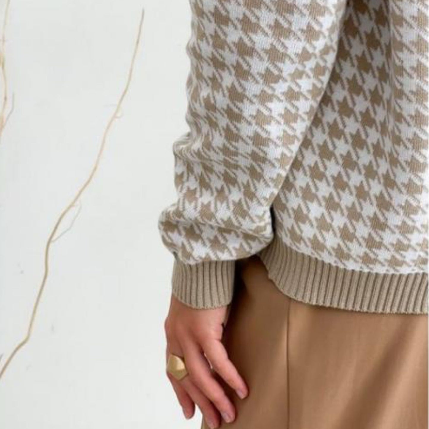 Beige Knitted Cardigan - Lapky