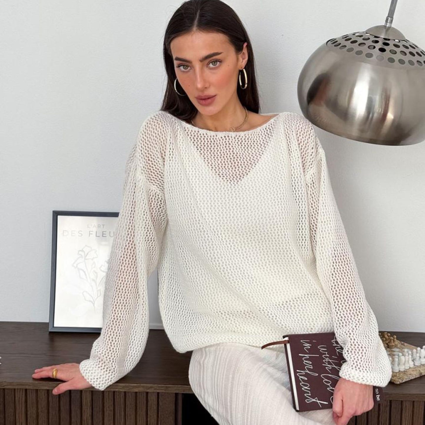 White Knitted Sweater - Soft