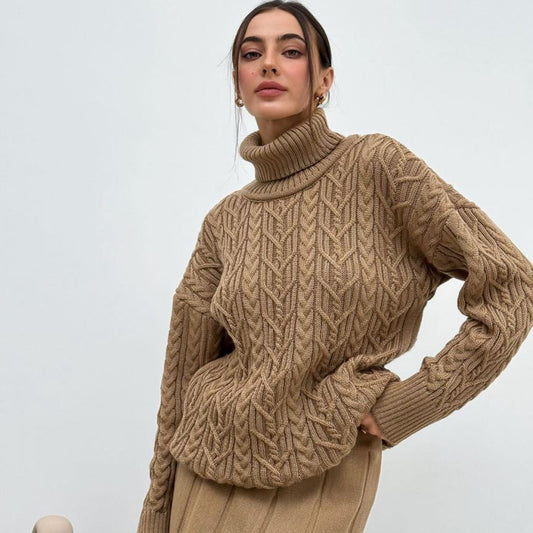Beige Knitted Sweater - Olivia