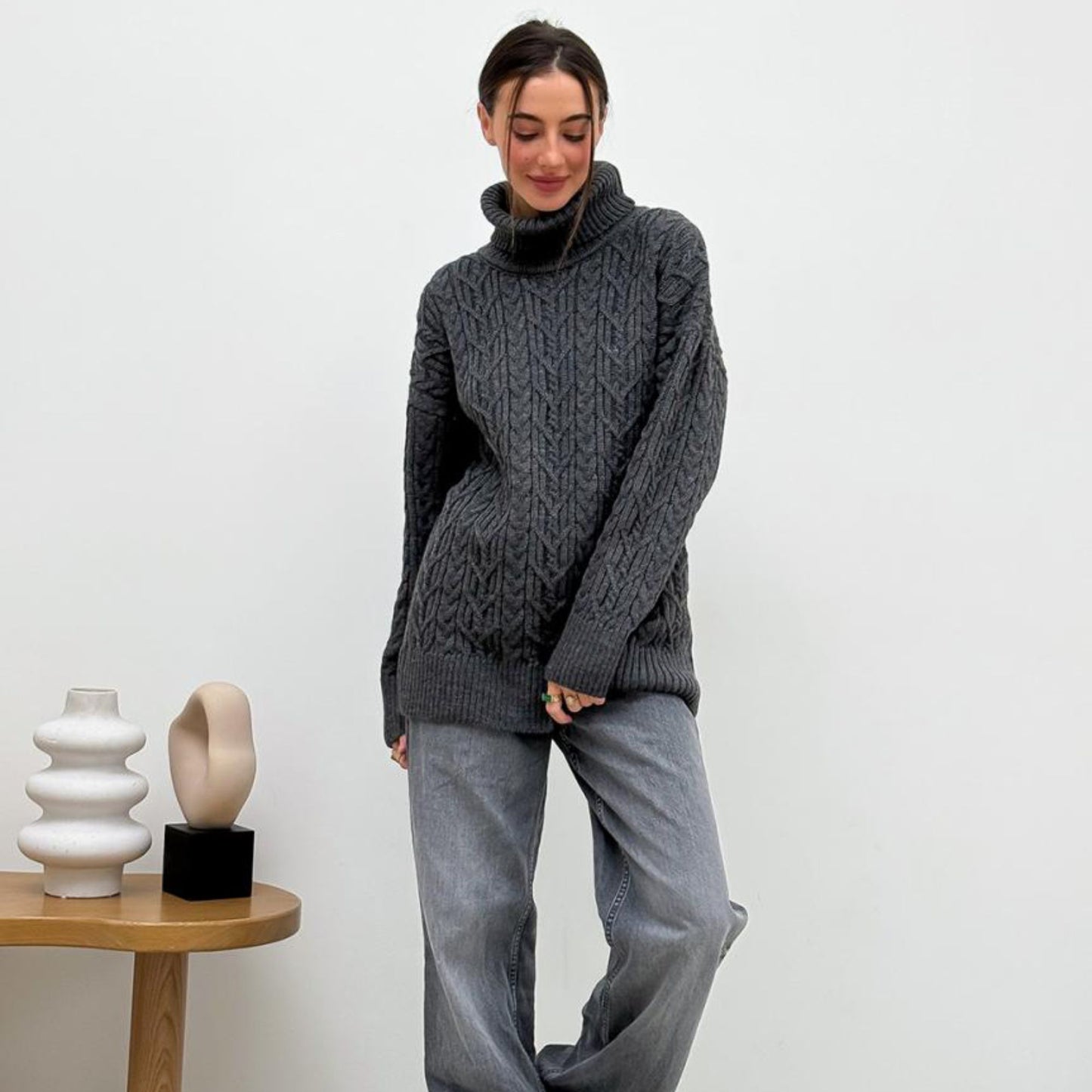 Gray Knitted Sweater - Olivia