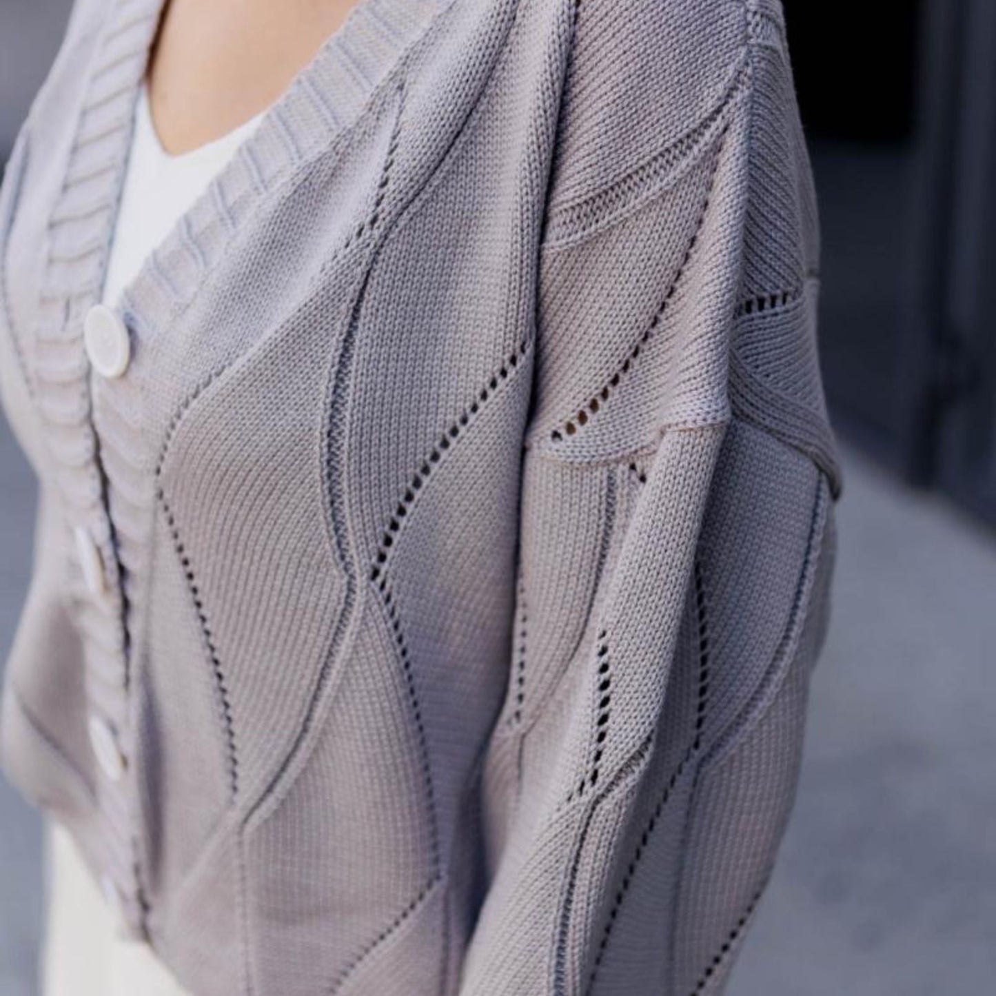 Gray Knitted Cardigan – Grace