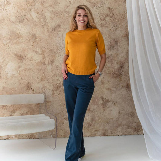 Handmade Yellow  Knitted T-Shirt