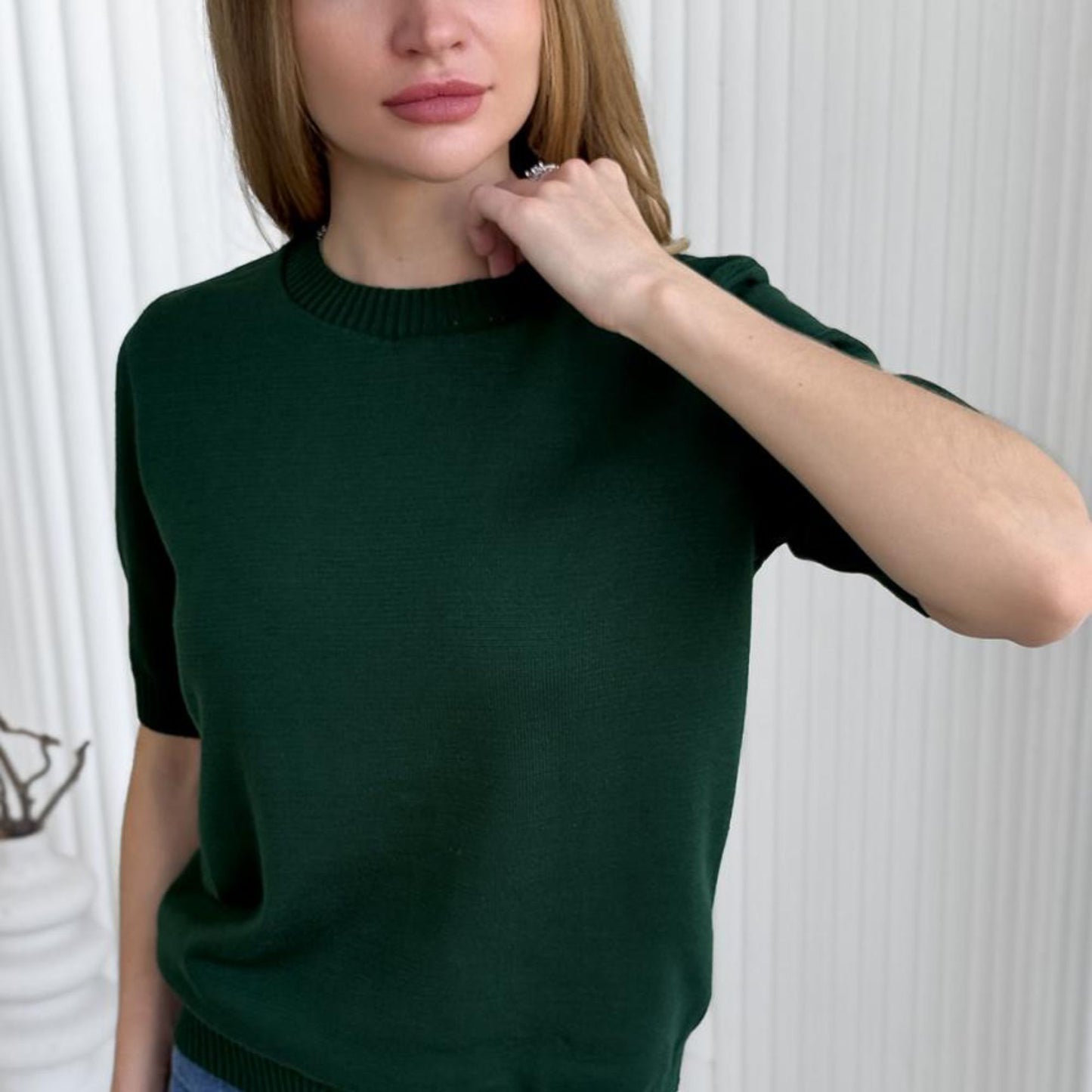 Handmade Emerald Green Knitted T-Shirt