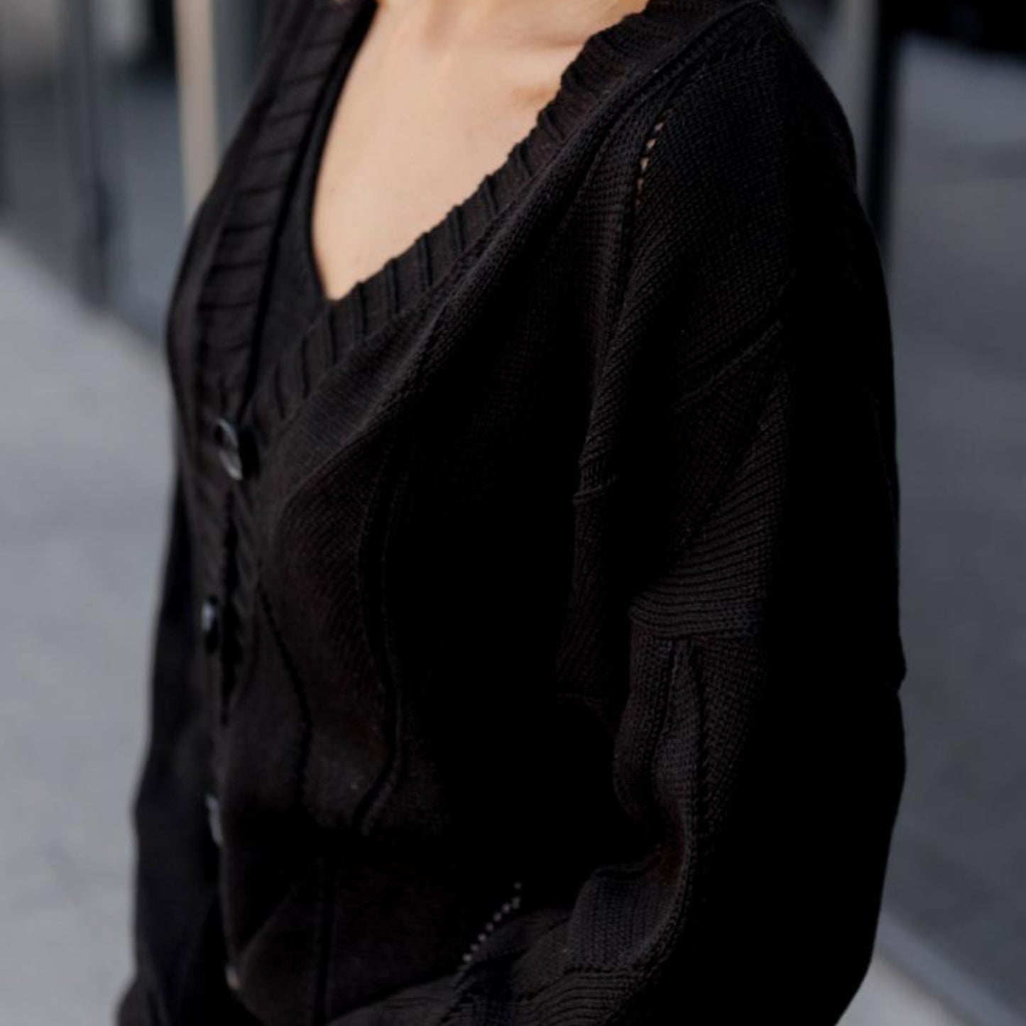 Black Knitted Cardigan – Grace