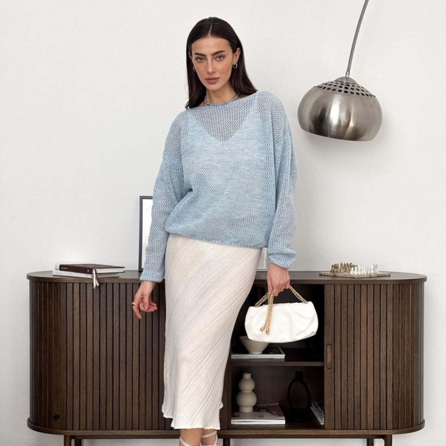 Light Blue Knitted Sweater - Soft