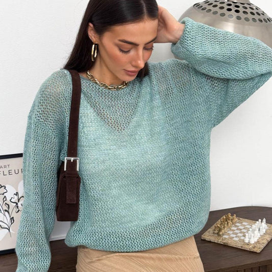 Turquoise Knitted Sweater - Soft