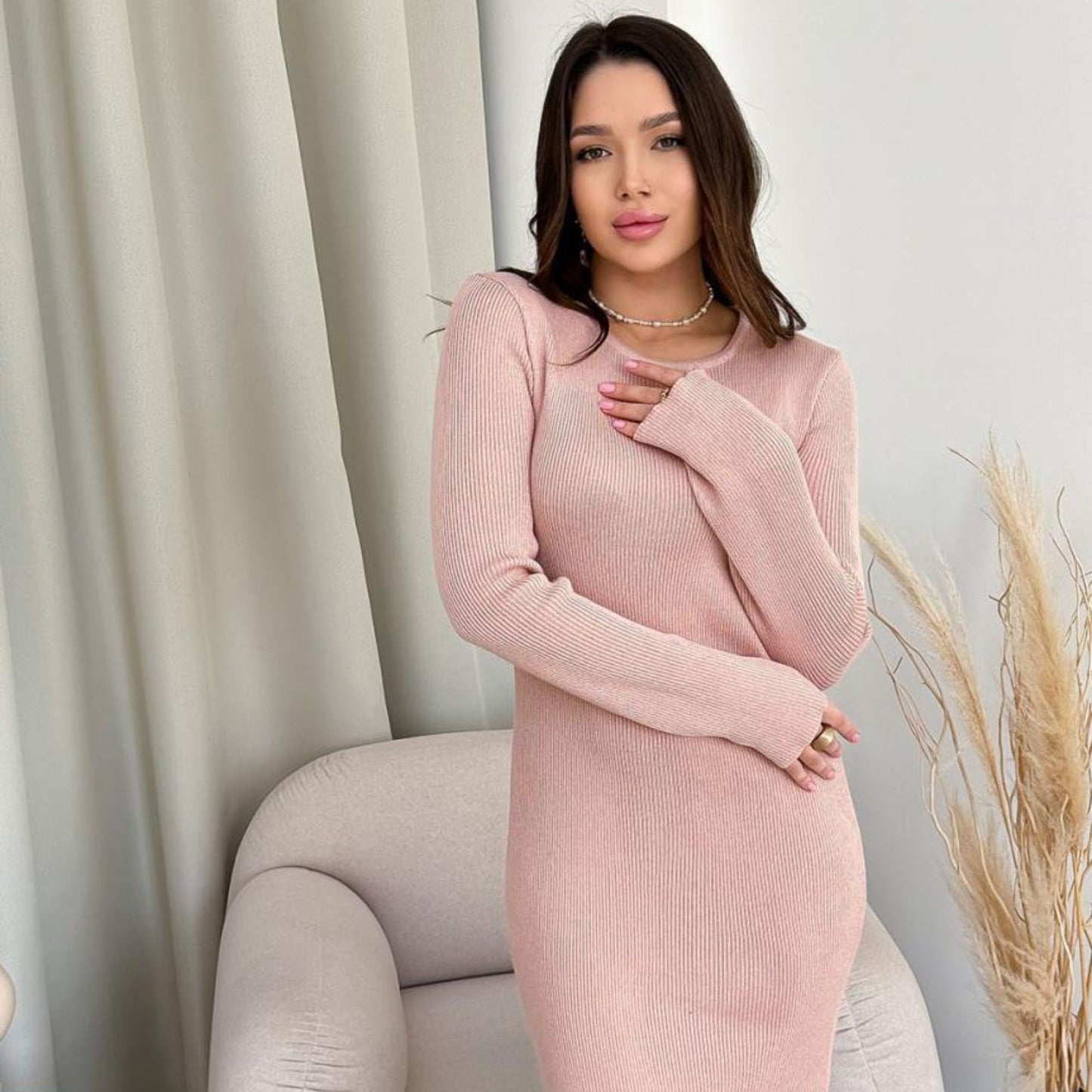 Pink Knitted Dress - Verity