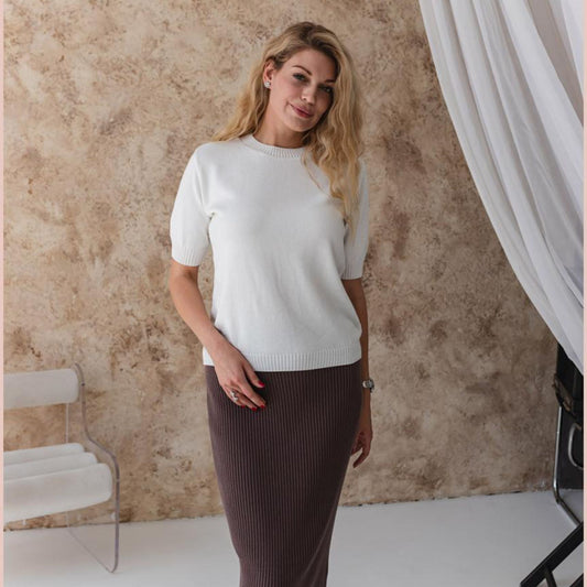 Handmade White Knitted T-Shirt