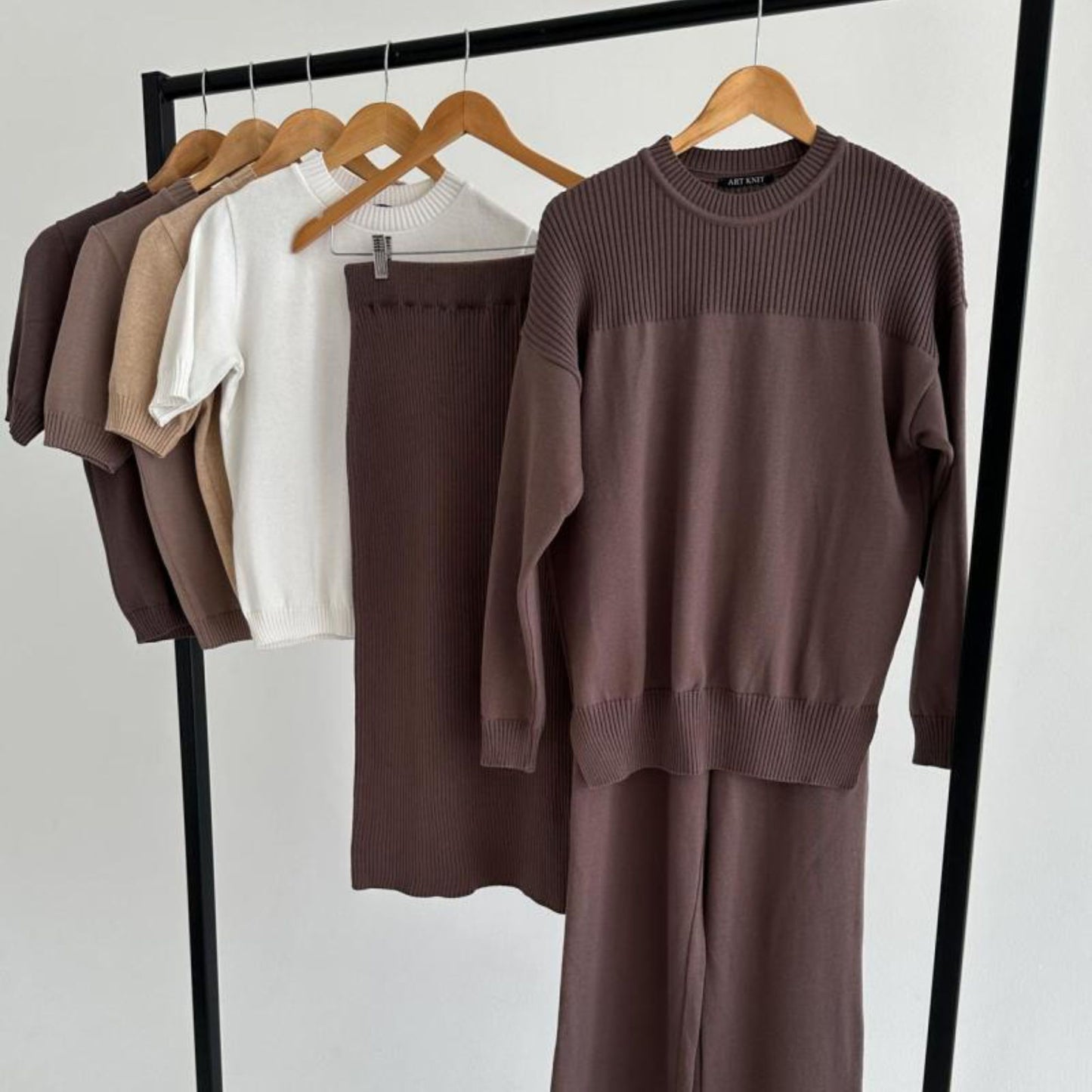 Handmade Brown Knitted T-Shirt