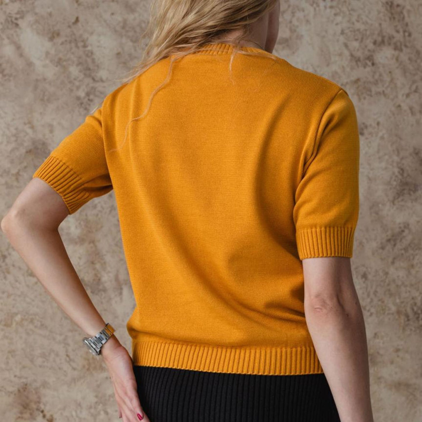 Handmade Yellow  Knitted T-Shirt