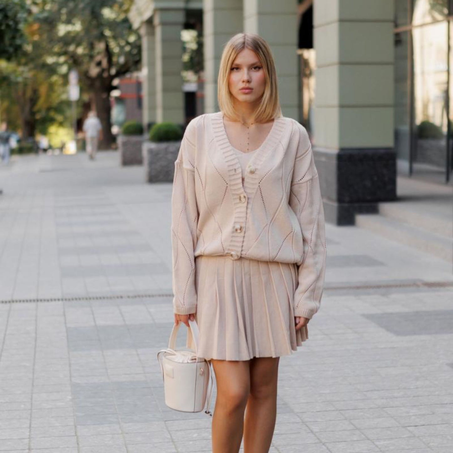 Beige Knitted Cardigan – Grace